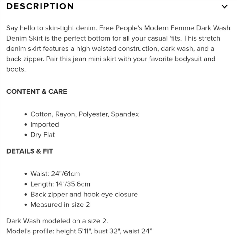 Free people denim skirt - Picture 4 of 7